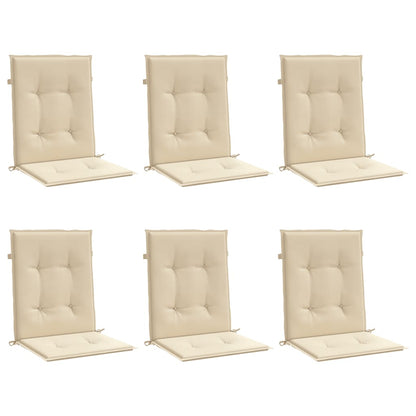 Cuscini per Sedia 6 pz Beige 100x50x3 cm in Tessuto Oxford - homemem39
