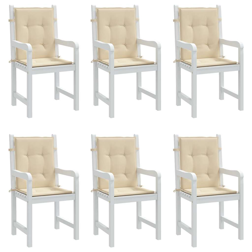 Cuscini per Sedia 6 pz Beige 100x50x3 cm in Tessuto Oxford | homemem39