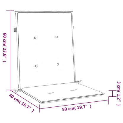 Cuscini per Sedia 6 pz Beige 100x50x3 cm in Tessuto Oxford