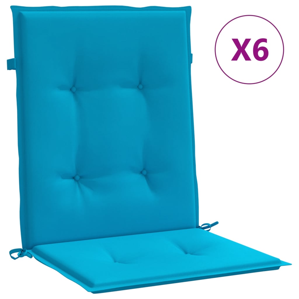 Cuscini per Sedia 6 pz Blu 100x50x3 cm in Tessuto Oxford - homemem39