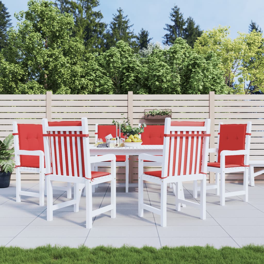 Cuscini per Sedia da Giardino 6 pz Rossi 100x50x3 cm in Tessuto | homemem39
