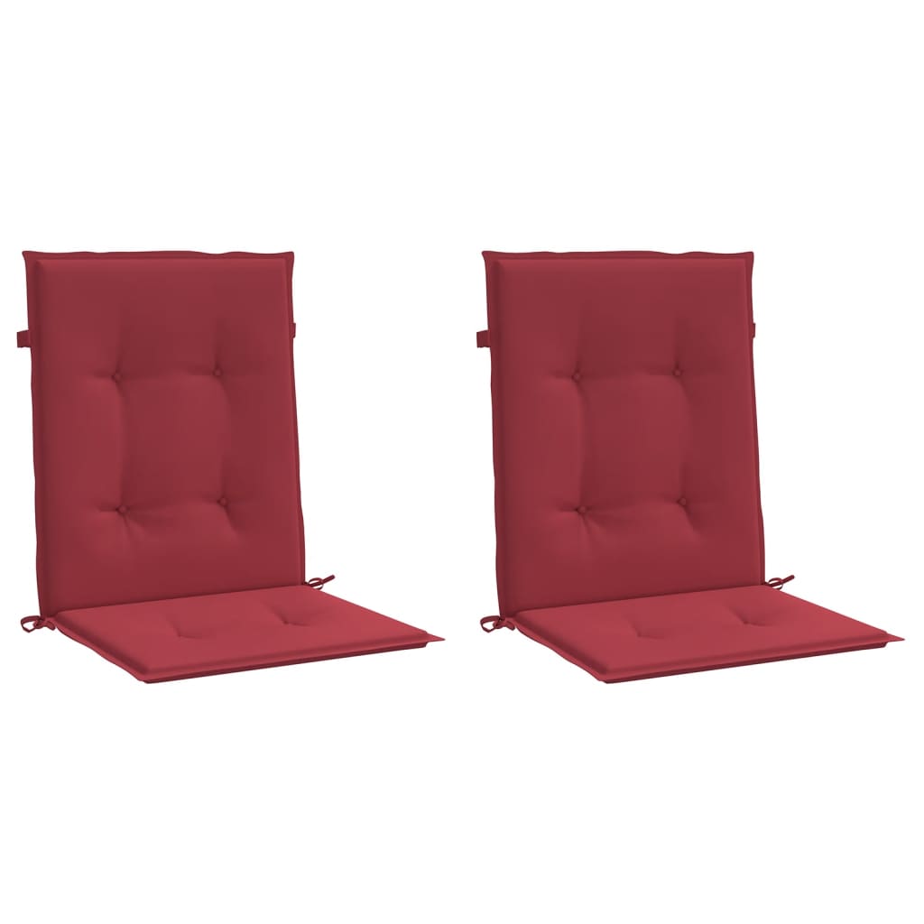 Cuscini per Sedia 2 pz Rosso Vino 100x50x7 cm in Tessuto