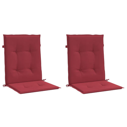 Cuscini per Sedia 2 pz Rosso Vino 100x50x7 cm in Tessuto