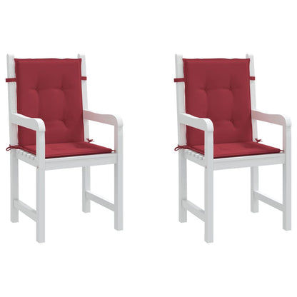 Cuscini per Sedia 2 pz Rosso Vino 100x50x7 cm in Tessuto | homemem39