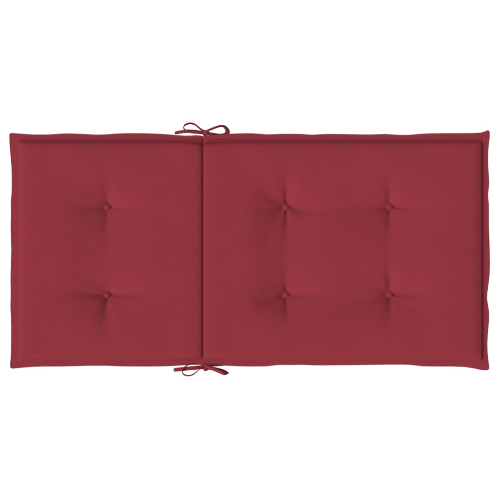 Cuscini per Sedia 2 pz Rosso Vino 100x50x7 cm in Tessuto - homemem39