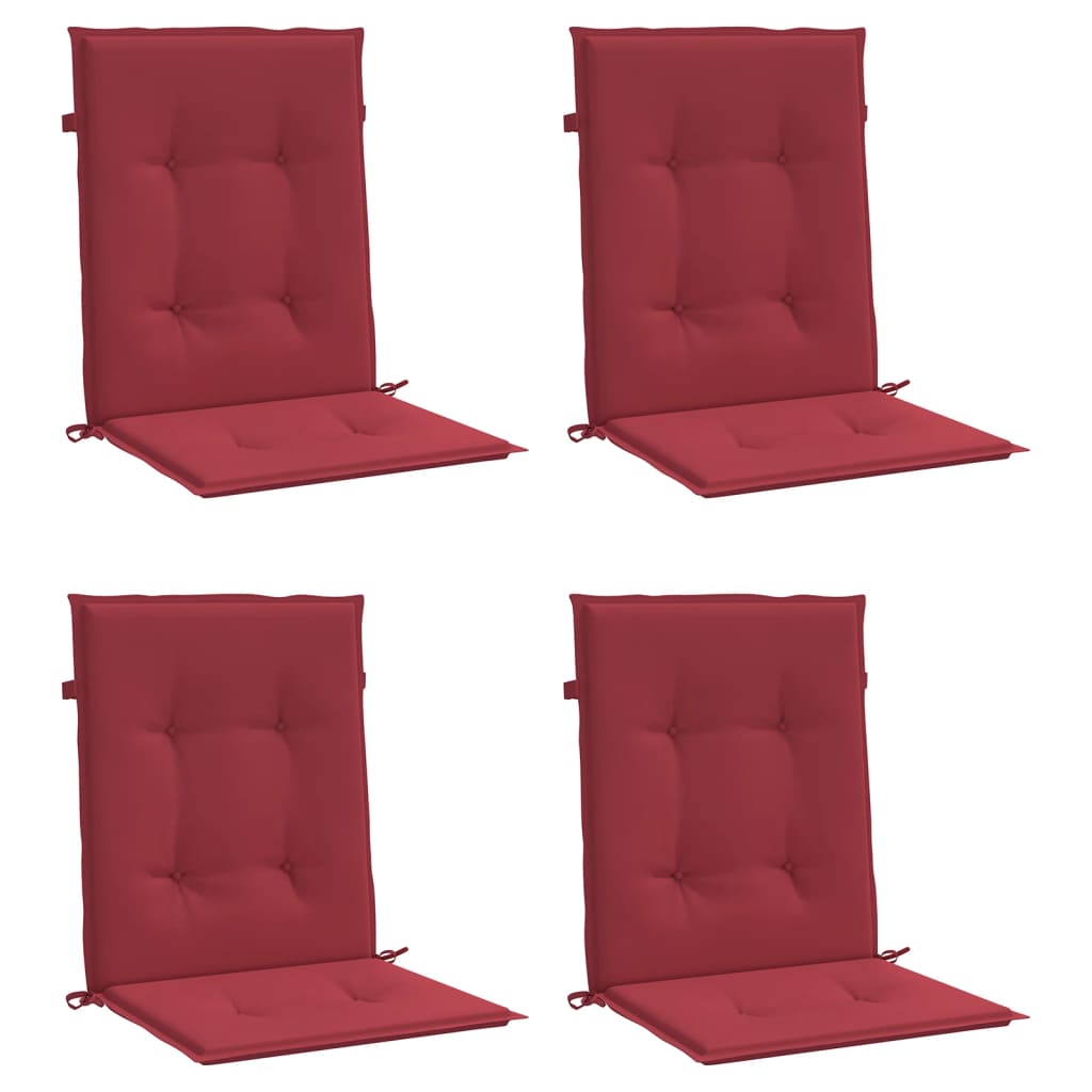 Cuscini per Sedia 4 pz Rosso Vino 100x50x7 cm in Tessuto | homemem39