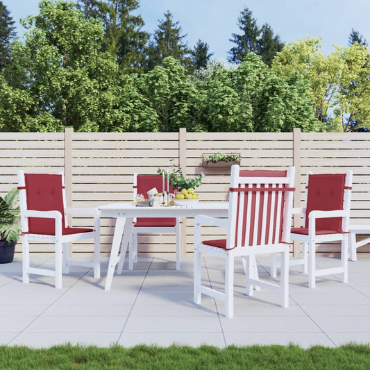 Cuscini per Sedia 4 pz Rosso Vino 100x50x7 cm in Tessuto | homemem39