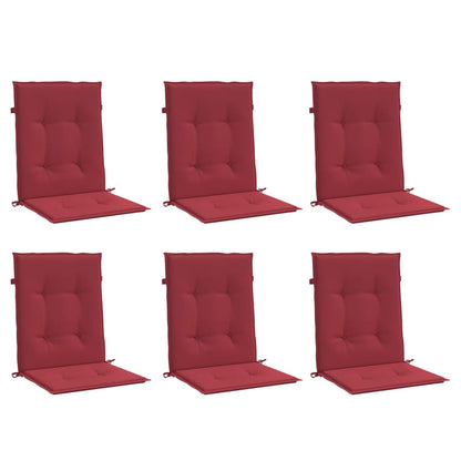 Cuscini per Sedia 6 pz Rosso Vino 100x50x3 cm in Tessuto - homemem39
