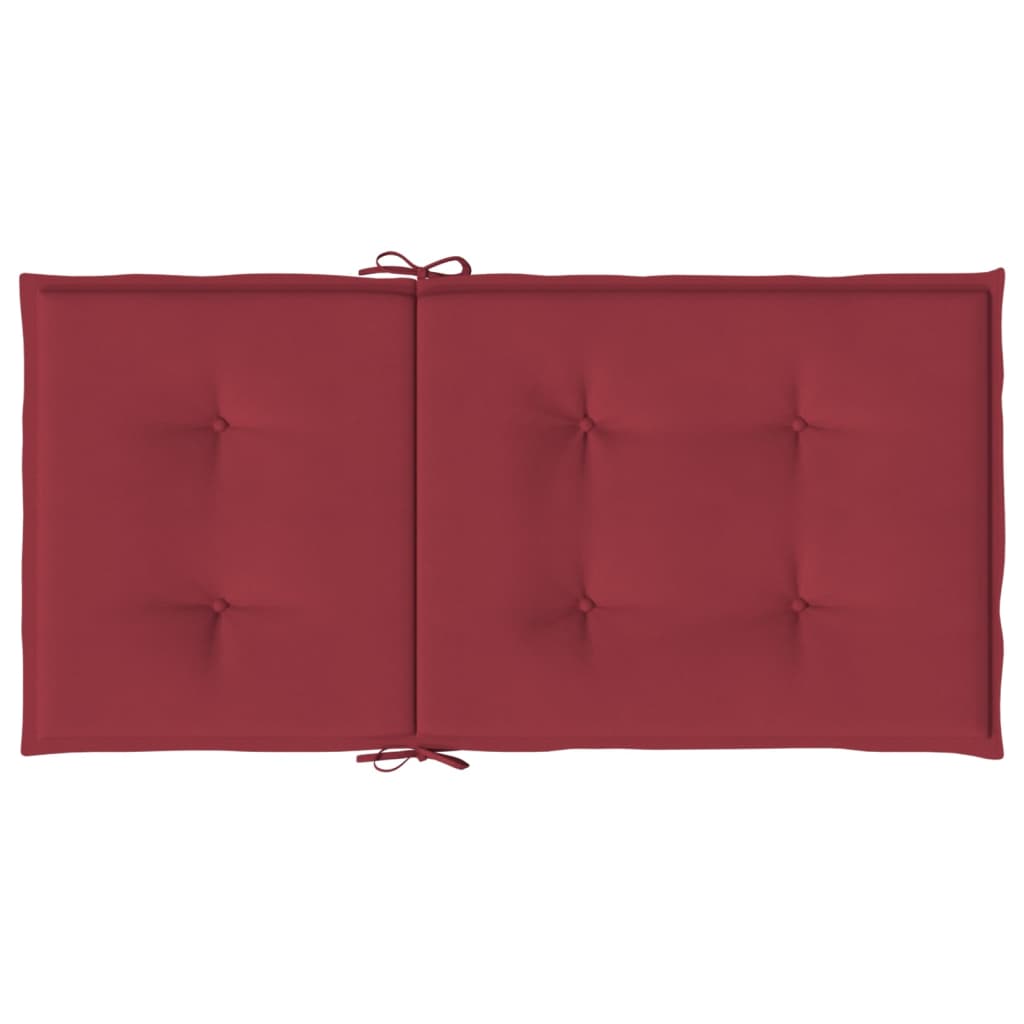 Cuscini per Sedia 6 pz Rosso Vino 100x50x3 cm in Tessuto