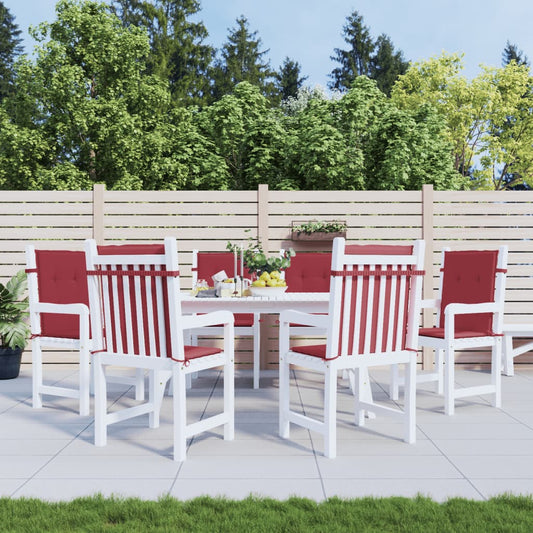 Cuscini per Sedia 6 pz Rosso Vino 100x50x3 cm in Tessuto - homemem39