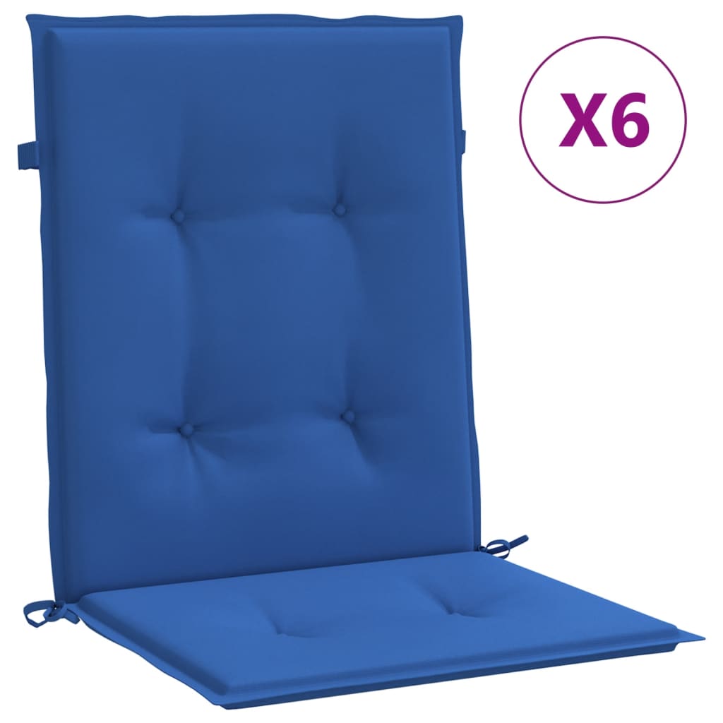 Cuscini per Sedia 6 pz Blu Reale 100x50x3 cm in Tessuto Oxford - homemem39