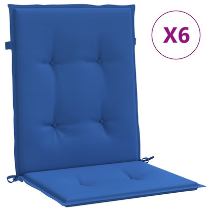 Cuscini per Sedia 6 pz Blu Reale 100x50x3 cm in Tessuto Oxford - homemem39