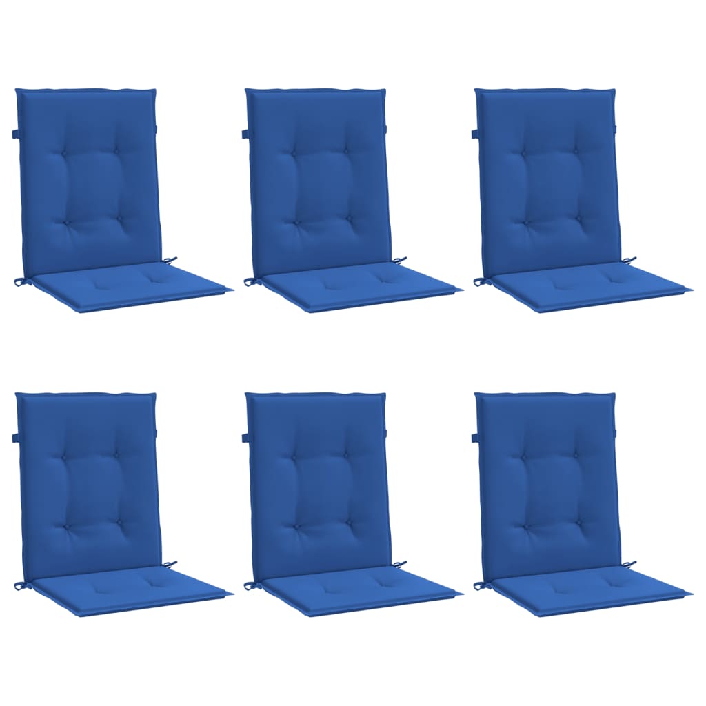 Cuscini per Sedia 6 pz Blu Reale 100x50x3 cm in Tessuto Oxford