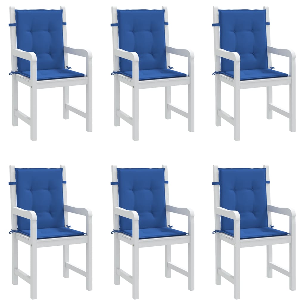 Cuscini per Sedia 6 pz Blu Reale 100x50x3 cm in Tessuto Oxford | homemem39