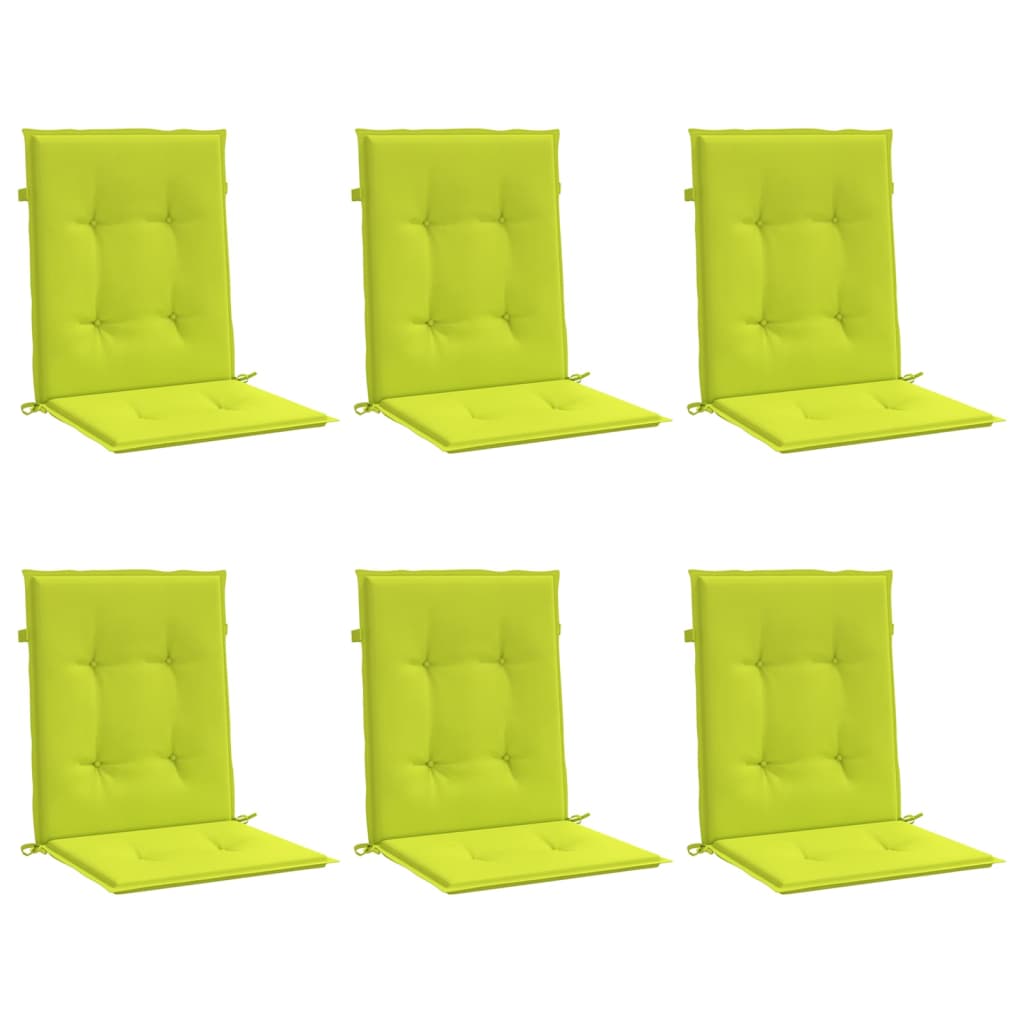 Cuscini per Sedia 6 pz Verde Intenso 100x50x3 cm Tessuto Oxford