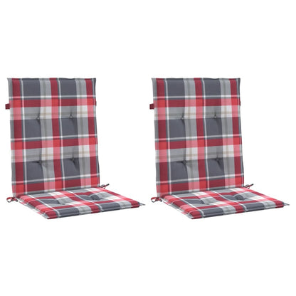 Cuscini per Sedia 2 pz a Quadri Rossi 100x50x3cm Tessuto Oxford