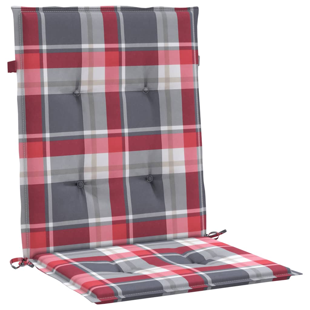 Cuscini per Sedia 2 pz a Quadri Rossi 100x50x3cm Tessuto Oxford | homemem39