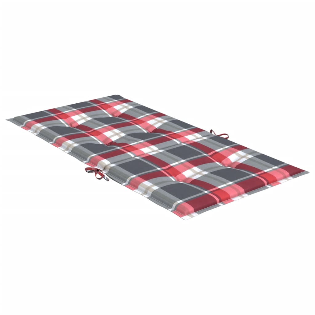 Cuscini per Sedia 2 pz a Quadri Rossi 100x50x3cm Tessuto Oxford | homemem39