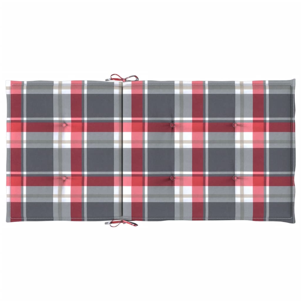 Cuscini per Sedia 2 pz a Quadri Rossi 100x50x3cm Tessuto Oxford | homemem39