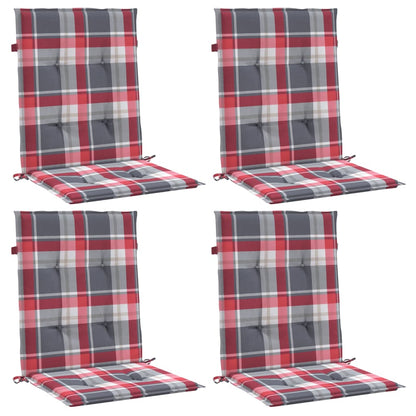 Chair Cushions 4 pcs Red Checked 100x50x3cm Oxford Fabric