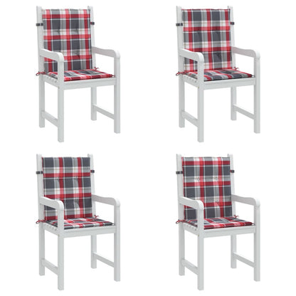 Chair Cushions 4 pcs Red Checked 100x50x3cm Oxford Fabric