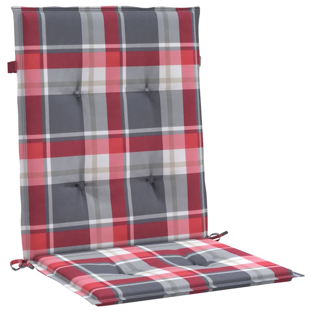 Cuscini per Sedia 4 pz a Quadri Rossi 100x50x3cm Tessuto Oxford | homemem39