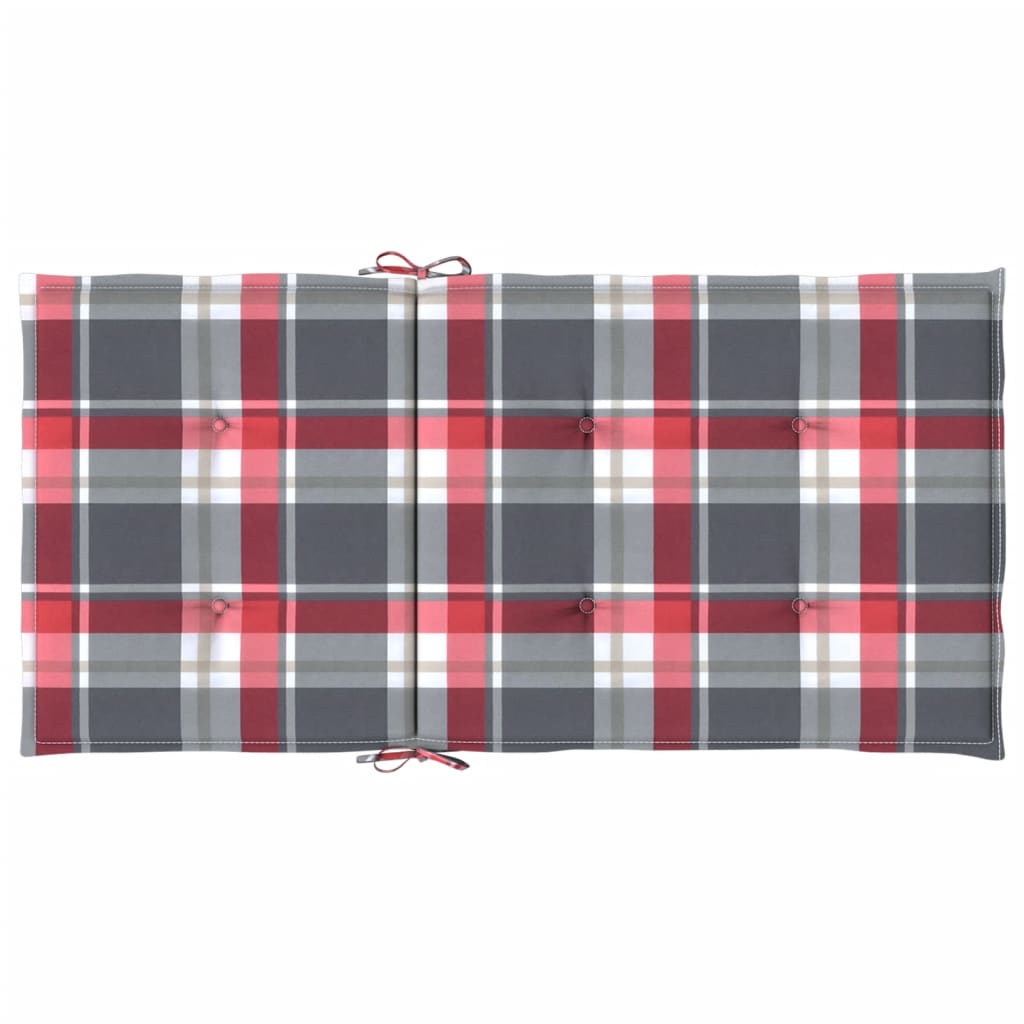 Chair Cushions 4 pcs Red Checked 100x50x3cm Oxford Fabric