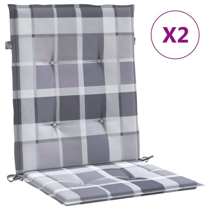 Cuscini per Sedia 2 pz a Quadri Grigi 100x50x3cm Tessuto Oxford | homemem39