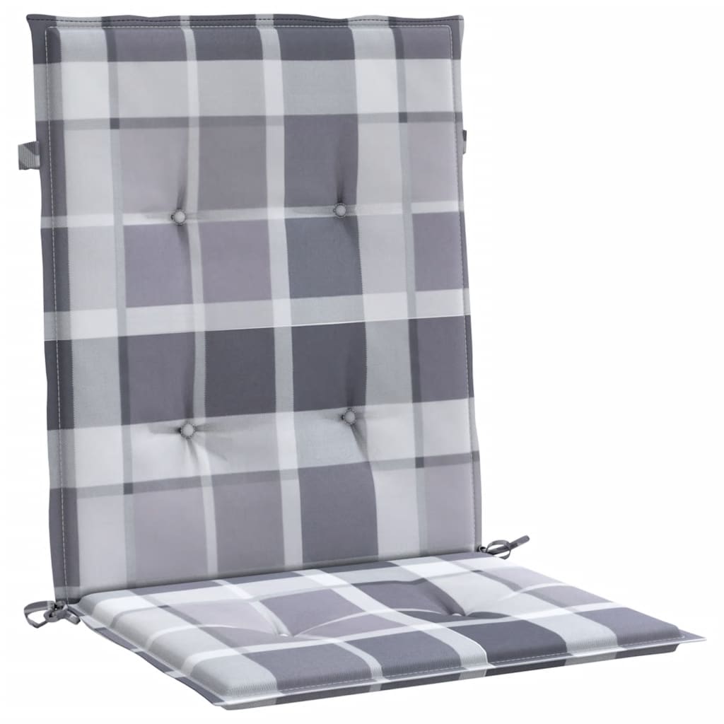 Cuscini per Sedia 2 pz a Quadri Grigi 100x50x3cm Tessuto Oxford | homemem39
