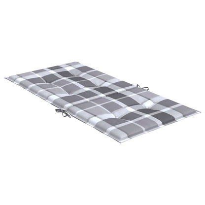 Cuscini per Sedia 2 pz a Quadri Grigi 100x50x3cm Tessuto Oxford | homemem39
