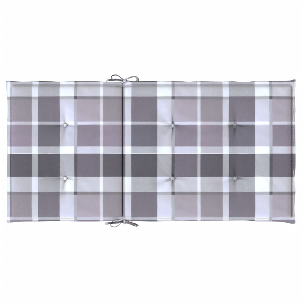 Cuscini per Sedia 2 pz a Quadri Grigi 100x50x3cm Tessuto Oxford | homemem39