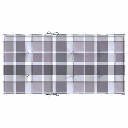 Cuscini per Sedia 2 pz a Quadri Grigi 100x50x3cm Tessuto Oxford