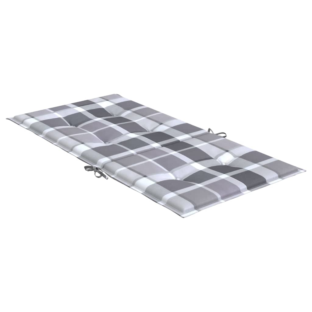 Cuscini per Sedia 4 pz a Quadri Grigi 100x50x3cm Tessuto Oxford