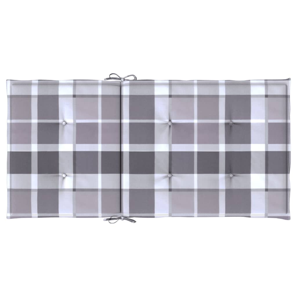 Cuscini per Sedia 4 pz a Quadri Grigi 100x50x3cm Tessuto Oxford