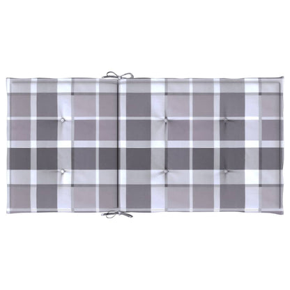 Cuscini per Sedia 4 pz a Quadri Grigi 100x50x3cm Tessuto Oxford