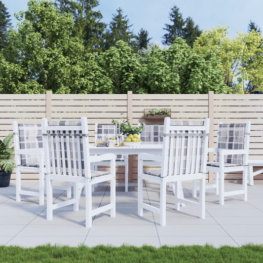 Cuscini per Sedia 6 pz a Quadri Grigi 100x50x3cm Tessuto Oxford | homemem39