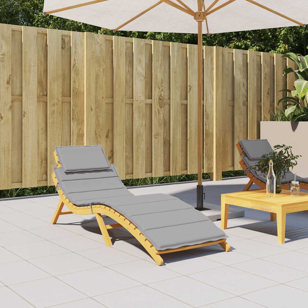 Cuscino per Lettino Grigio 186x58x4 cm in Tessuto Oxford