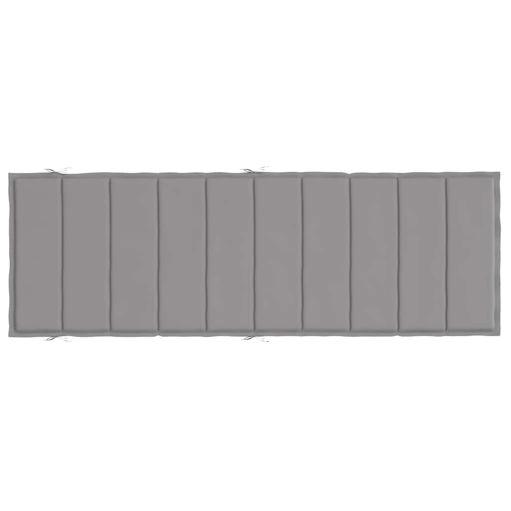Cuscino per Lettino Grigio 186x58x4 cm in Tessuto Oxford