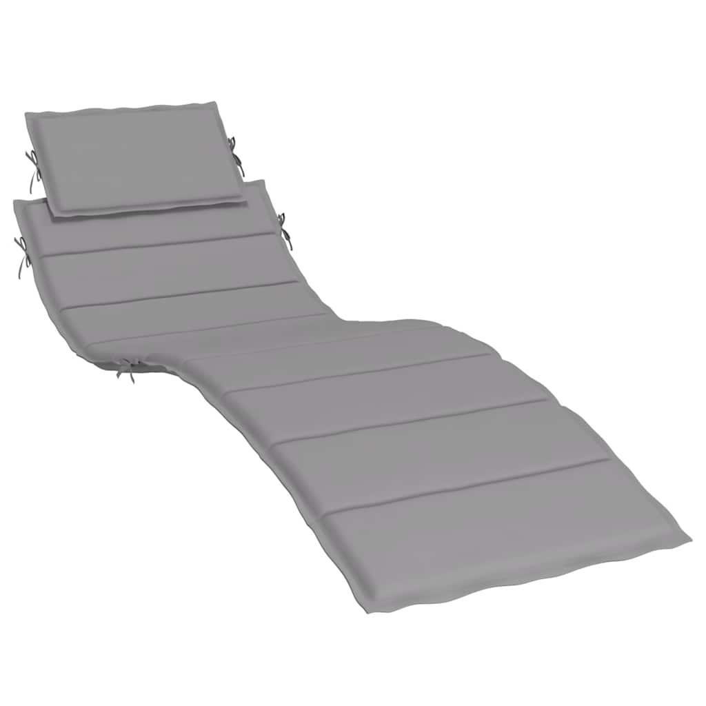 Cuscino per Lettino Grigio 186x58x4 cm in Tessuto Oxford