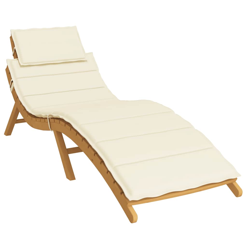 Cuscino per Lettino Crema 186x58x4 cm in Tessuto Oxford