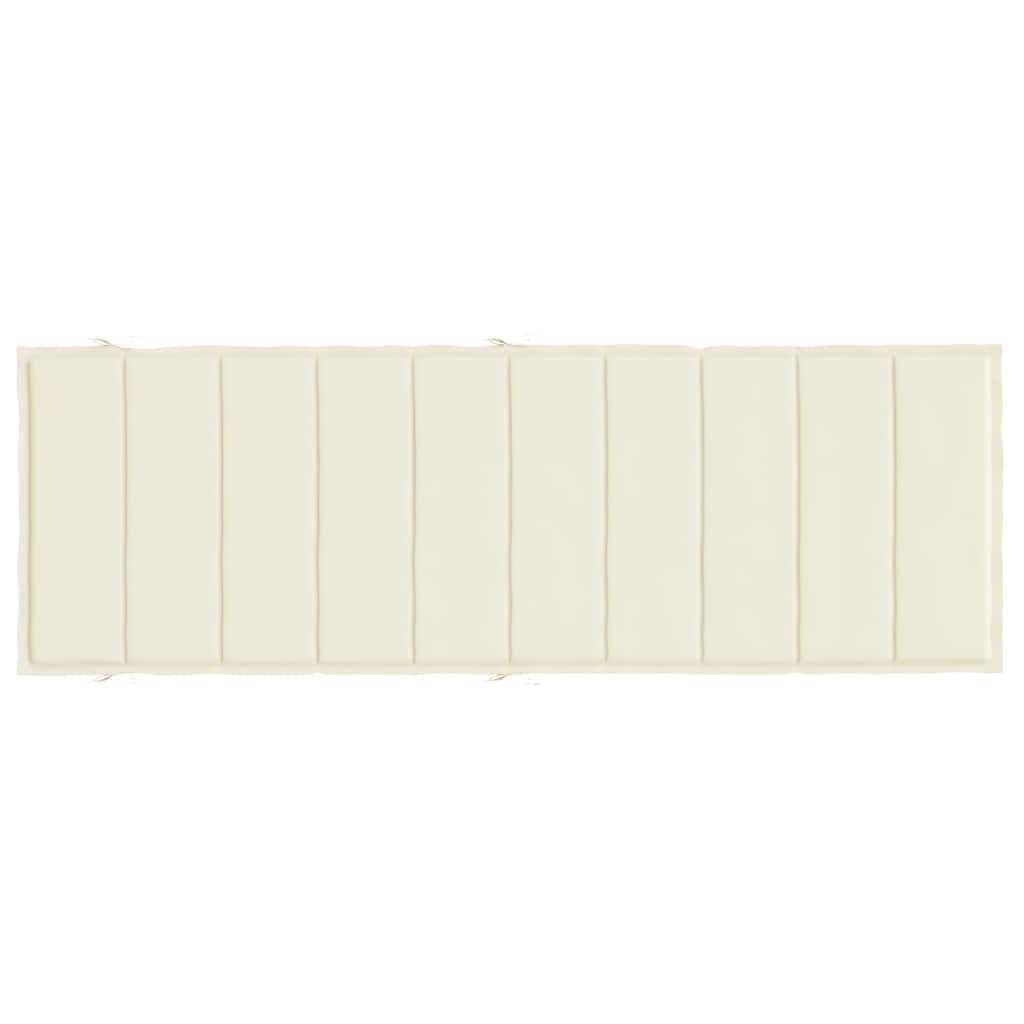 Cuscino per Lettino Crema 186x58x4 cm in Tessuto Oxford