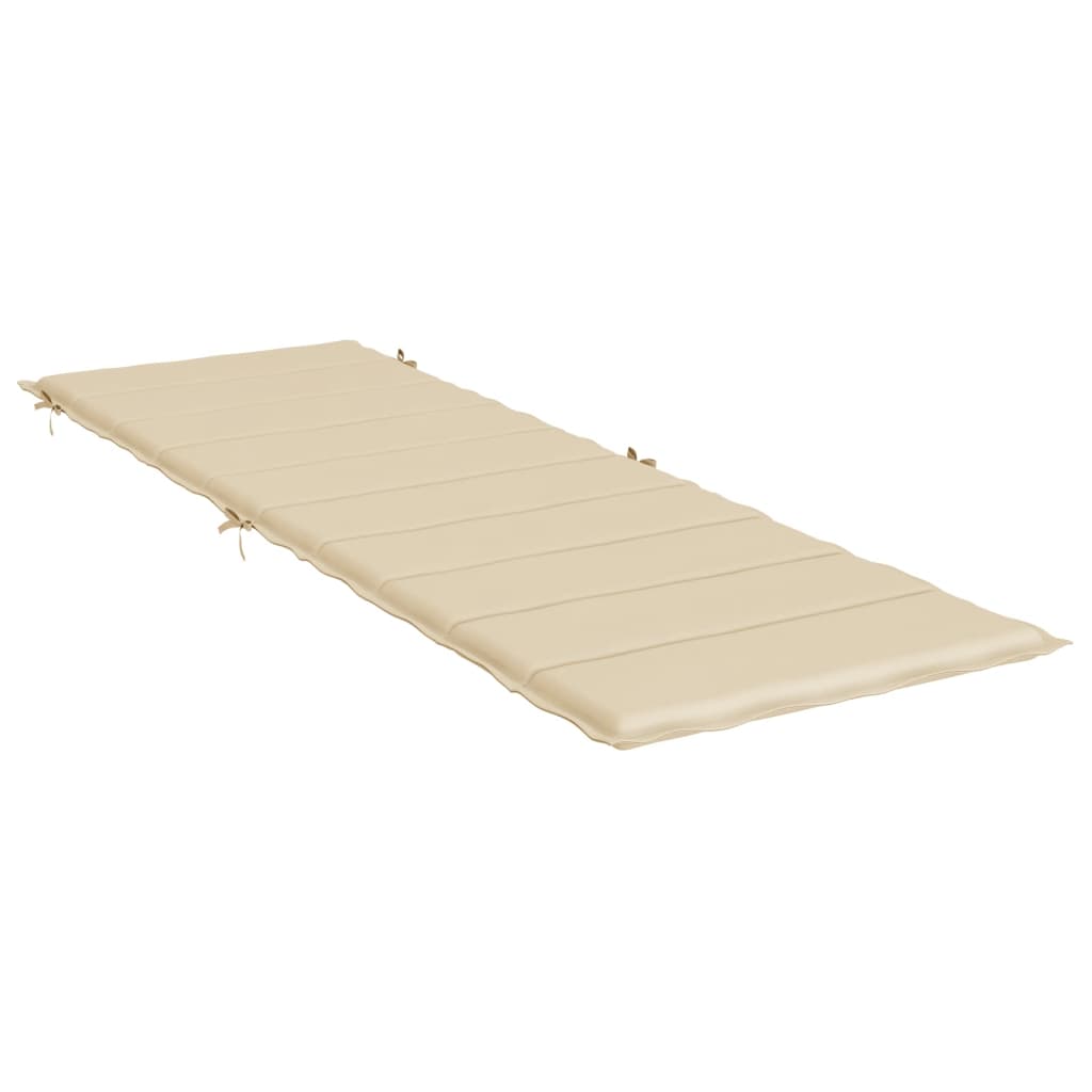 Cuscino per Lettino Beige 186x58x3 cm in Tessuto Oxford