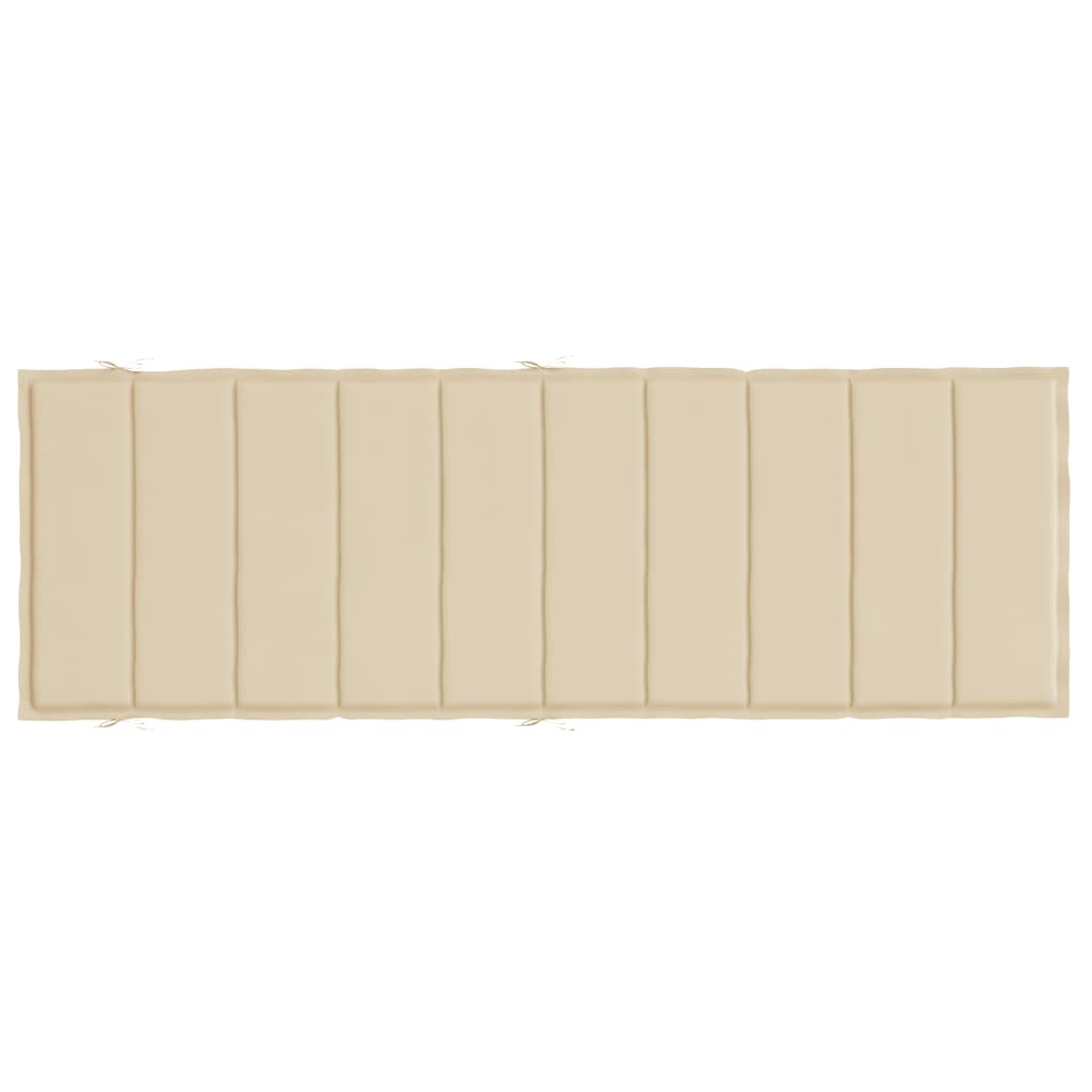 Cuscino per Lettino Beige 186x58x3 cm in Tessuto Oxford