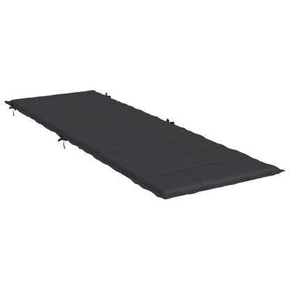 Cuscino per Lettino Nero 186x58x4 cm in Tessuto Oxford