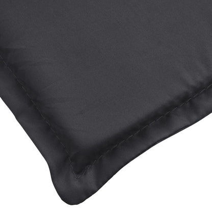 Cuscino per Lettino Nero 186x58x3 cm in Tessuto Oxford