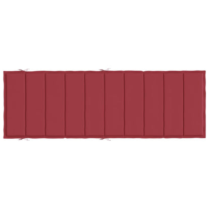 Cuscino per Lettino Rosso Vino 186x58x3 cm in Tessuto Oxford