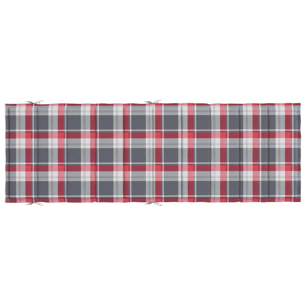 Cuscino per Lettino a Quadri Rossi 186x58x4cm in Tessuto Oxford - homemem39