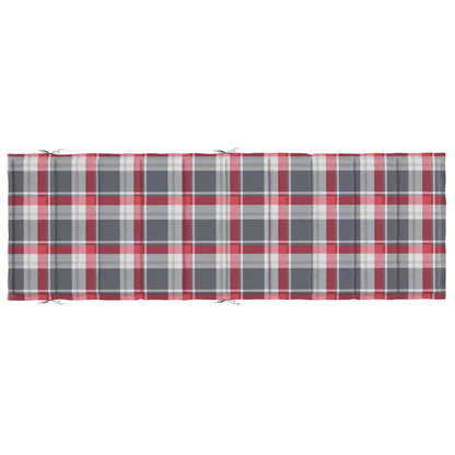 Cuscino per Lettino a Quadri Rossi 186x58x4cm in Tessuto Oxford - homemem39