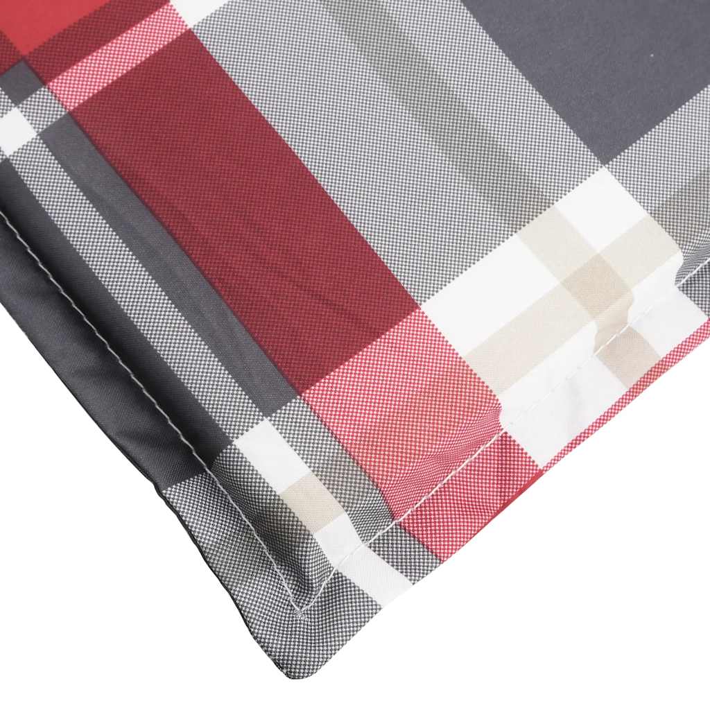 Cuscino per Lettino a Quadri Rossi 186x58x4cm in Tessuto Oxford - homemem39