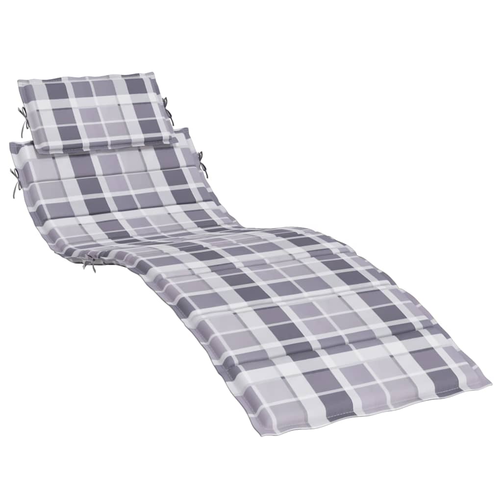 Cuscino per Lettino a Quadri Grigi 186x58x4 cm Tessuto Oxford | homemem39